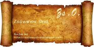 Zsivanov Ond névjegykártya